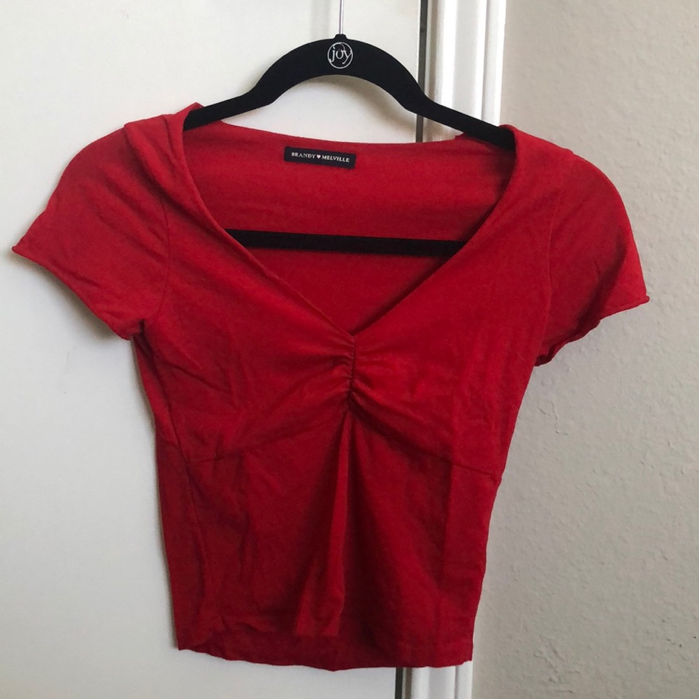 Brandy Melville red crop top